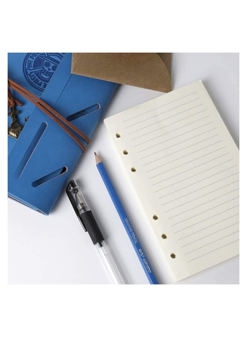 SOLARAE ورق مملوء بخطوط، إعادة تعبئة دفتر جلد، ورق تعبئة فارغ، إدخالات 6 ثقوب (320 صفحة) لمفكرات A6 القابلة لإعادة التعبئة، عبوتين (كل عبوة 80 ورقة، 160 صفحة)، ورق الإدخالات - Image 4