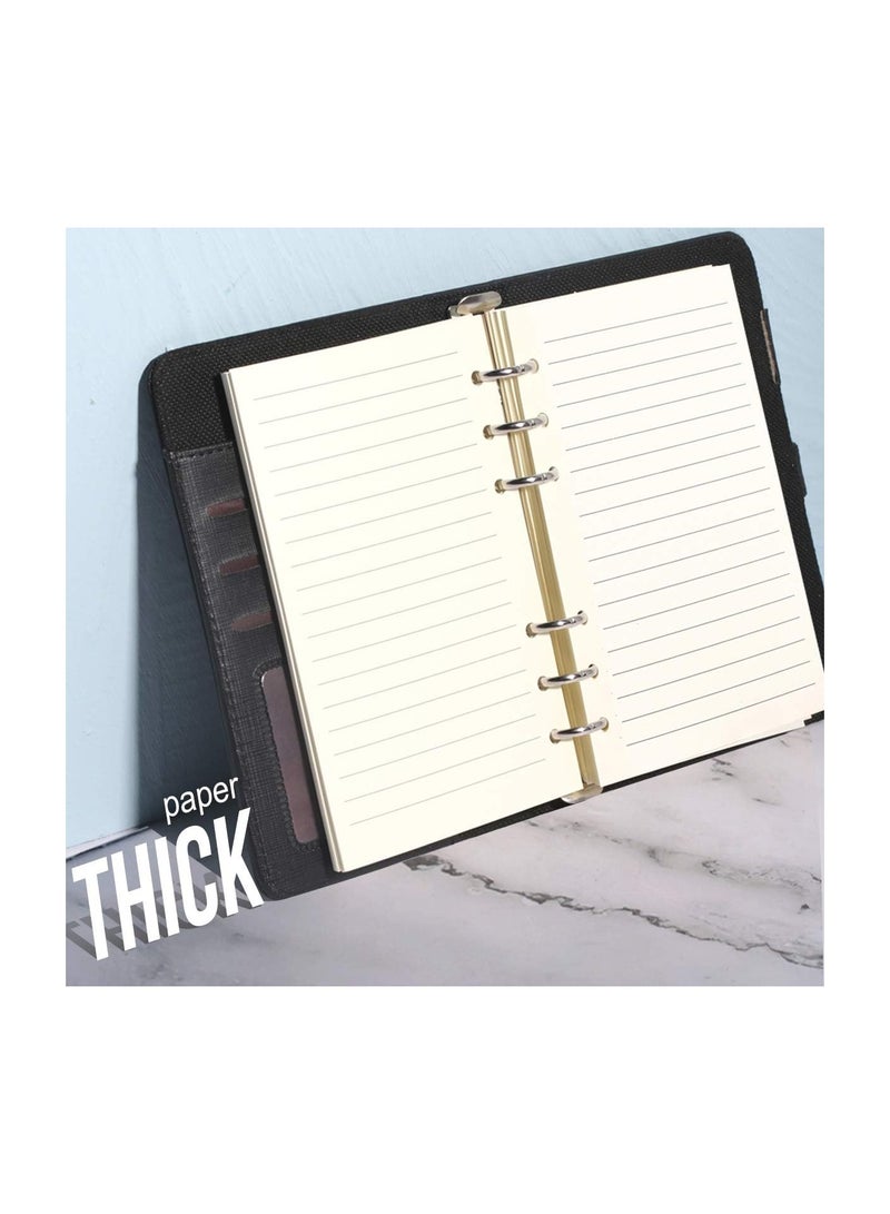 SOLARAE ورق مملوء بخطوط، إعادة تعبئة دفتر جلد، ورق تعبئة فارغ، إدخالات 6 ثقوب (320 صفحة) لمفكرات A6 القابلة لإعادة التعبئة، عبوتين (كل عبوة 80 ورقة، 160 صفحة)، ورق الإدخالات - Image 2