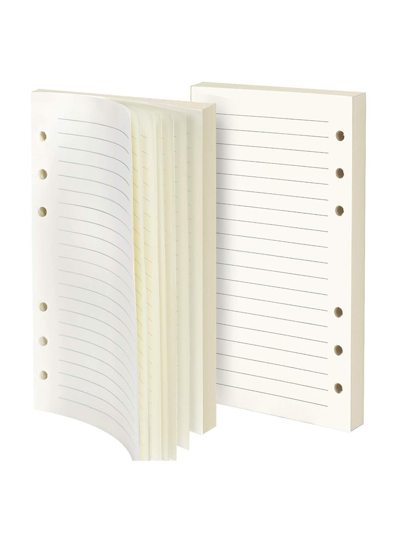 SOLARAE ورق مملوء بخطوط، إعادة تعبئة دفتر جلد، ورق تعبئة فارغ، إدخالات 6 ثقوب (320 صفحة) لمفكرات A6 القابلة لإعادة التعبئة، عبوتين (كل عبوة 80 ورقة، 160 صفحة)، ورق الإدخالات - Image 1