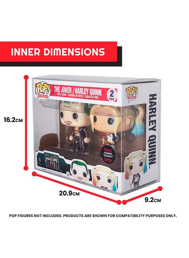 EVORETRO [10-Pack] Pop Double Protector Case for Funko Pop 2 Pack - 0.35 mm Thick Clear Pet Plastic Protector Case - Store, Protect, Display Your Disney, Marvel, DC and More 2 Pack Funko Pop Figures - Image 4