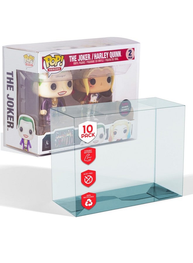 EVORETRO [10-Pack] Pop Double Protector Case for Funko Pop 2 Pack - 0.35 mm Thick Clear Pet Plastic Protector Case - Store, Protect, Display Your Disney, Marvel, DC and More 2 Pack Funko Pop Figures - Image 1