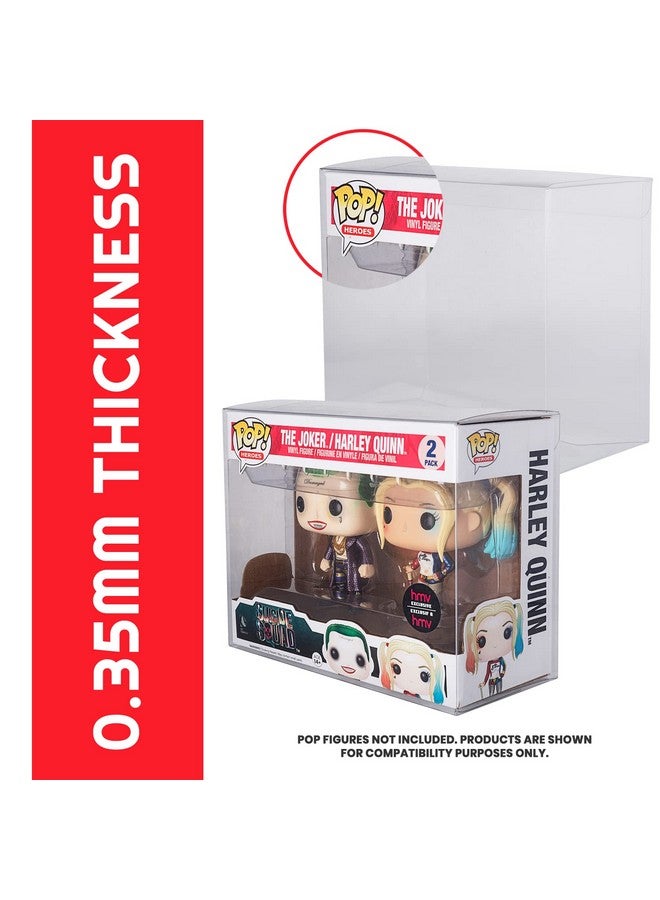 EVORETRO [10-Pack] Pop Double Protector Case for Funko Pop 2 Pack - 0.35 mm Thick Clear Pet Plastic Protector Case - Store, Protect, Display Your Disney, Marvel, DC and More 2 Pack Funko Pop Figures - Image 5