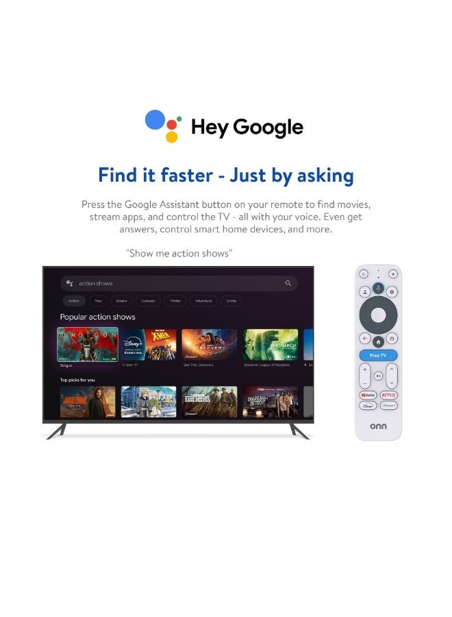 ONN Google TV 4K UHD Resolution Streaming Box with Remote Control - Image 3