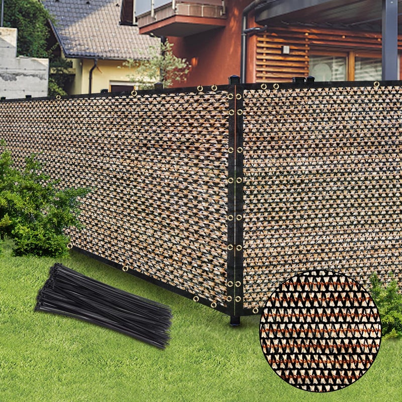 BADAO Brown 6FT X 50FT Outdoor Privacy Screen Fence & Mesh Shade Net Cover, Ideal for Garden and Backyard - Enhances Privacy for Fencing & Chain Link, Perfect for Patio Privacy Wall, Slatsï¼ŒFreestanding - Image 1