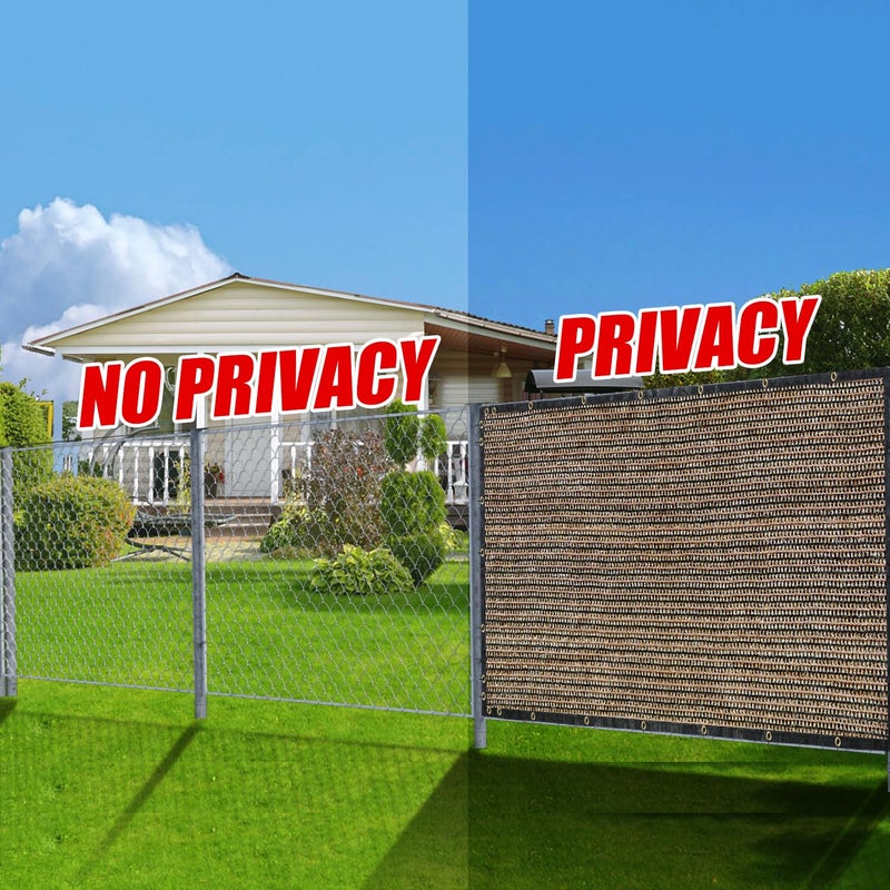 BADAO Brown 6FT X 50FT Outdoor Privacy Screen Fence & Mesh Shade Net Cover, Ideal for Garden and Backyard - Enhances Privacy for Fencing & Chain Link, Perfect for Patio Privacy Wall, Slatsï¼ŒFreestanding - Image 5