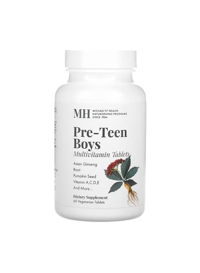 مايكلز ناتوروباثيك Pre Teen Boys Multivitamin 60 Vegetarian Tablets - Image 1