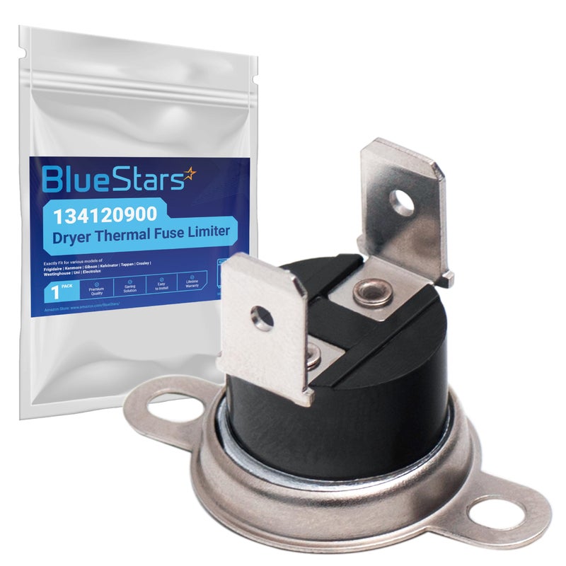 BlueStars 134120900 Dryer Thermal Fuse Limiter Compatible with Frigidaire Kenmore Gibson Electrolux Dryers Replaces 146062000 1489053 3205659 PS419402 AP2108182 5303209192 Thermal Limiter Fuse