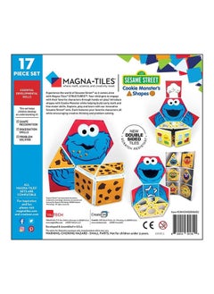 MAGNA-TILES Sesame Street Cookie Monster's Shapes, 17 Pieces| Connect With Magnets, Kids Building Toys, For Ages 3+  - Image 2