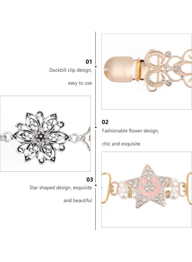 klarako Vintage Shirt Brooch Clips Dress Tightening Clips Cardigan Collar Clip Sweater Shawl Clips for Women Girls 6PCS  - Image 5