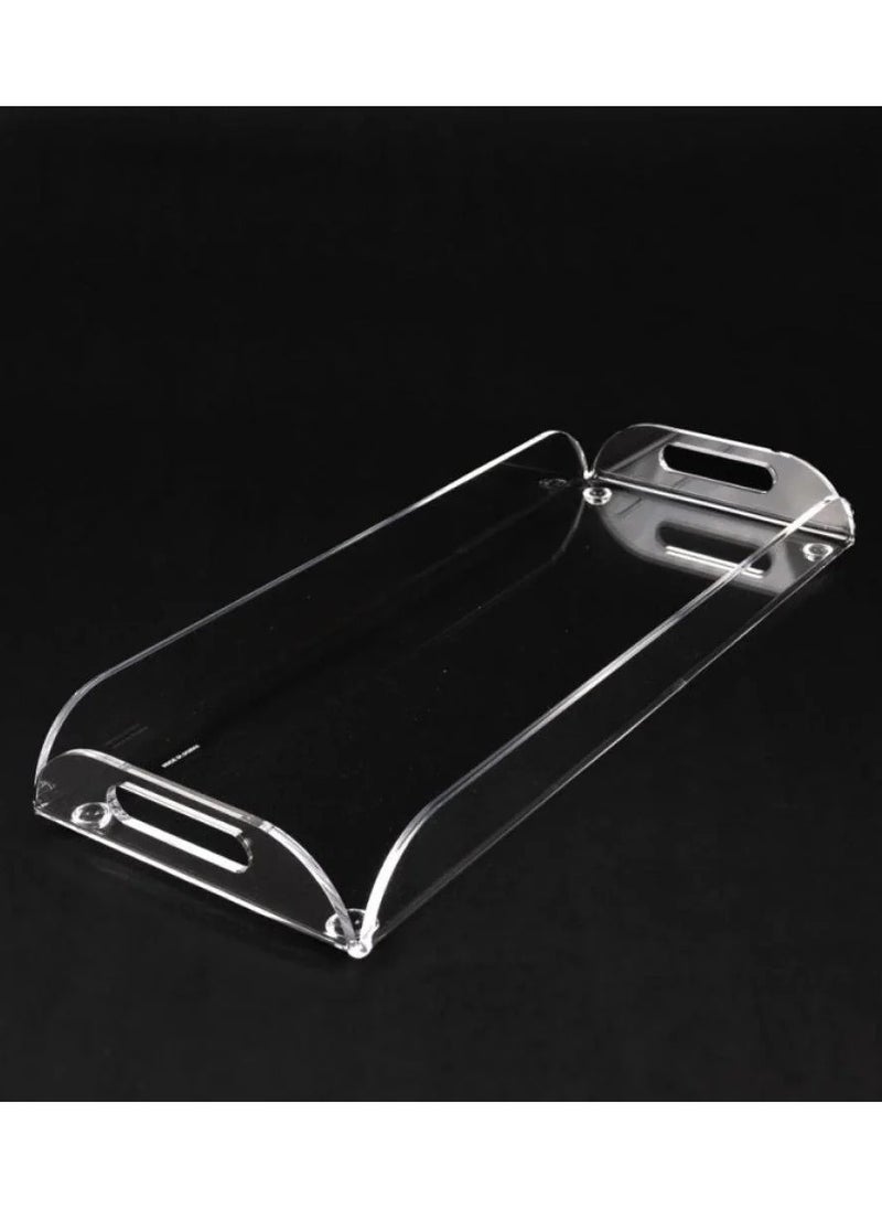 SMARTPOINTS Serving Platter Clear Serving Tray With Handles Multipurpose Decorative  Acrylic Tray, 40*16 cm  - Image 3