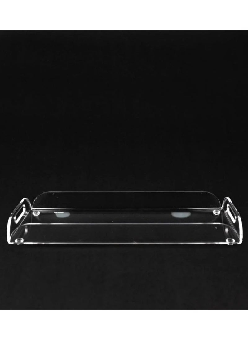 SMARTPOINTS Serving Platter Clear Serving Tray With Handles Multipurpose Decorative  Acrylic Tray, 40*16 cm  - Image 4