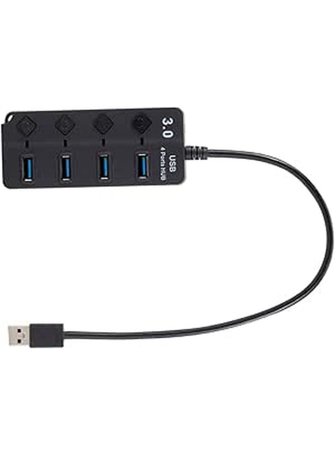 USB Hub 4 منافذ USB مع حماية من الجهد الزائد والتيار الزائد للكمبيوتر المحمول والكمبيوتر الشخصي والهاتف - Image 1