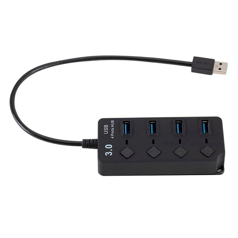 USB Hub 4 منافذ USB مع حماية من الجهد الزائد والتيار الزائد للكمبيوتر المحمول والكمبيوتر الشخصي والهاتف - Image 5