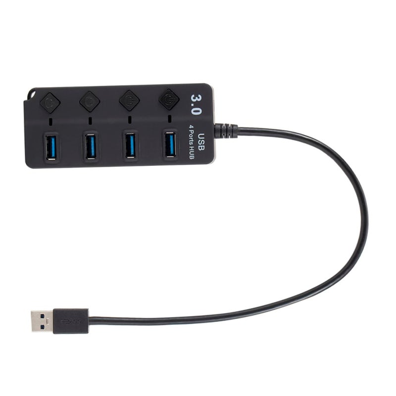 USB Hub 4 منافذ USB مع حماية من الجهد الزائد والتيار الزائد للكمبيوتر المحمول والكمبيوتر الشخصي والهاتف - Image 2