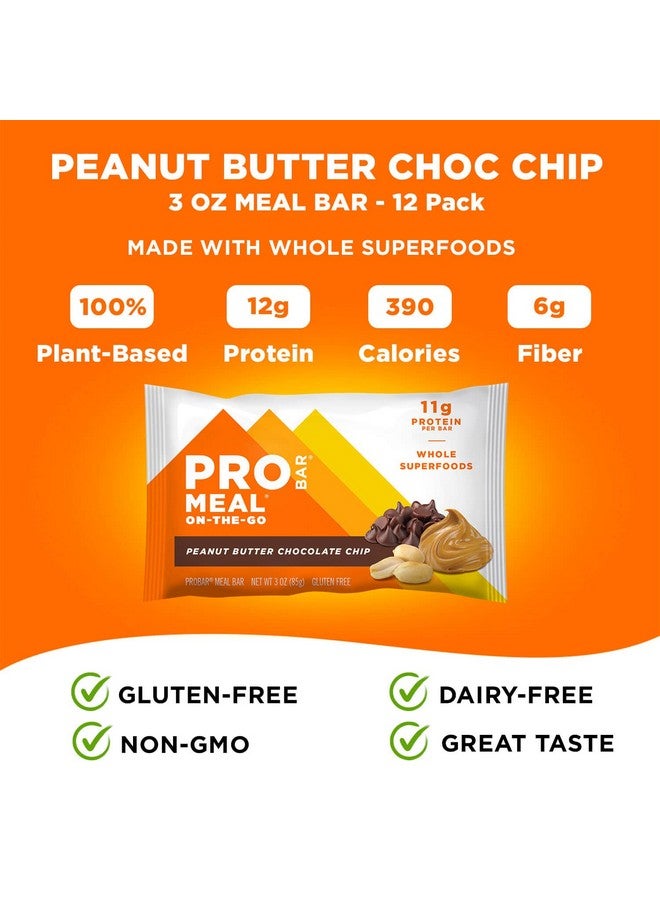 PROBAR Meal Bar Peanut Butter Chocolate Chip Nongmo Glutenfree Healthy Plantbased Whole Food Ingredients Natural Energy (12 Count)  - Image 4