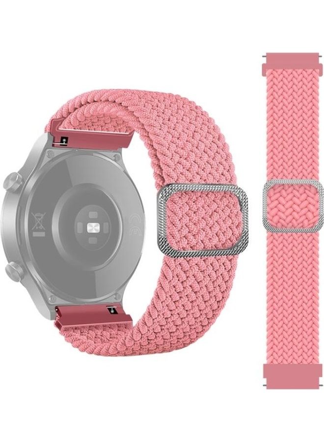NIBEMINENT Adjustable Nylon Braided Elasticity Replacement Strap Watchband For Samsung Galaxy Watch Active2 40mm Pink - Image 1