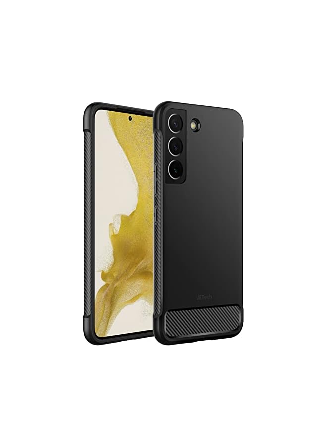 JETech Slim Fit Case for Samsung Galaxy S22 5G 6.1-Inch, Thin Phone Cover with Shock-Absorption and Carbon Fiber Design (Black) - Image 1