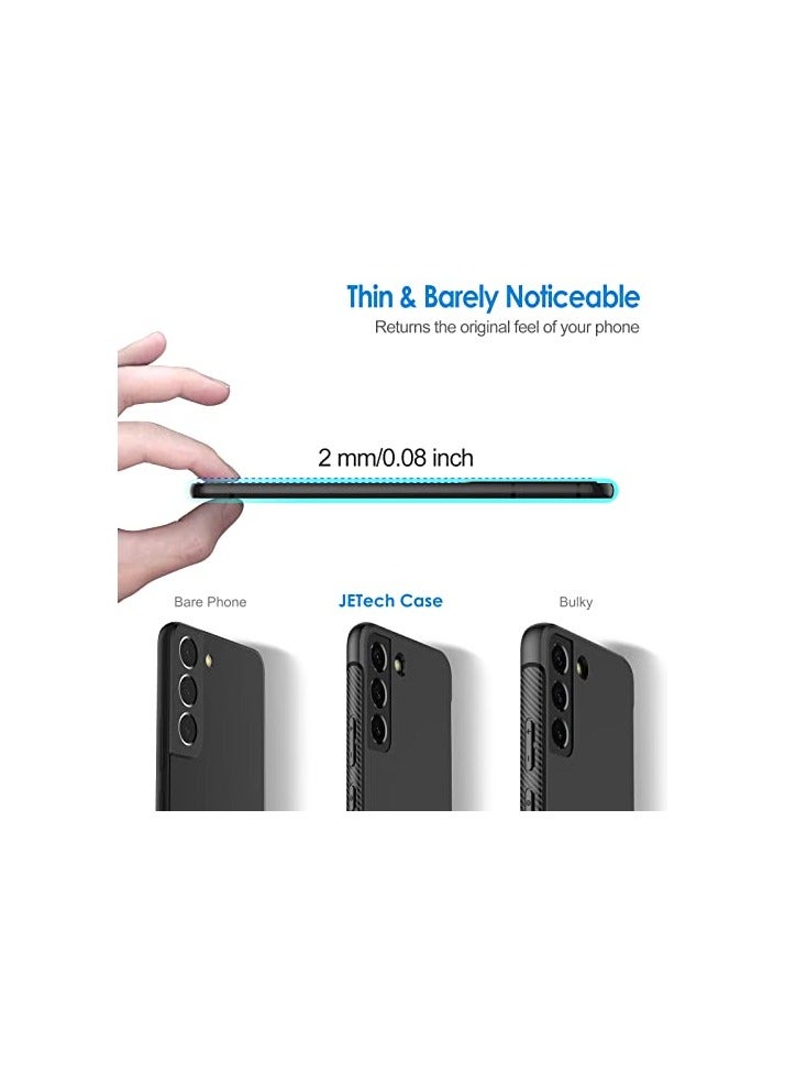 JETech Slim Fit Case for Samsung Galaxy S22 5G 6.1-Inch, Thin Phone Cover with Shock-Absorption and Carbon Fiber Design (Black) - Image 4