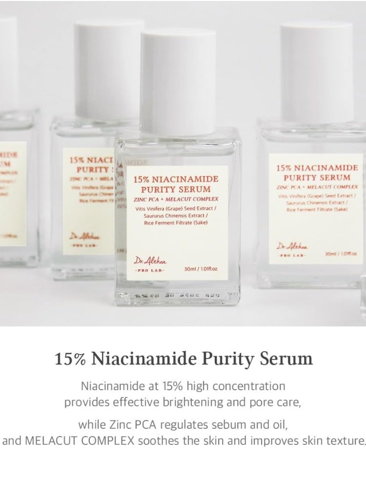 Dr.althea Dr. Althea 15% Niacinamide Purity Serum – Brightening & Oil-Control Serum, 30ml – Reduces Dark Spots & Minimizes Pores  - Image 2
