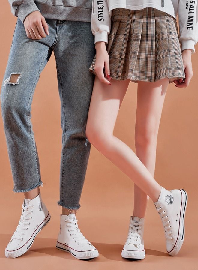 Beauenty Unisex High Top Canvas Sneakers Casual Lace up Canvas Shoes - Image 4