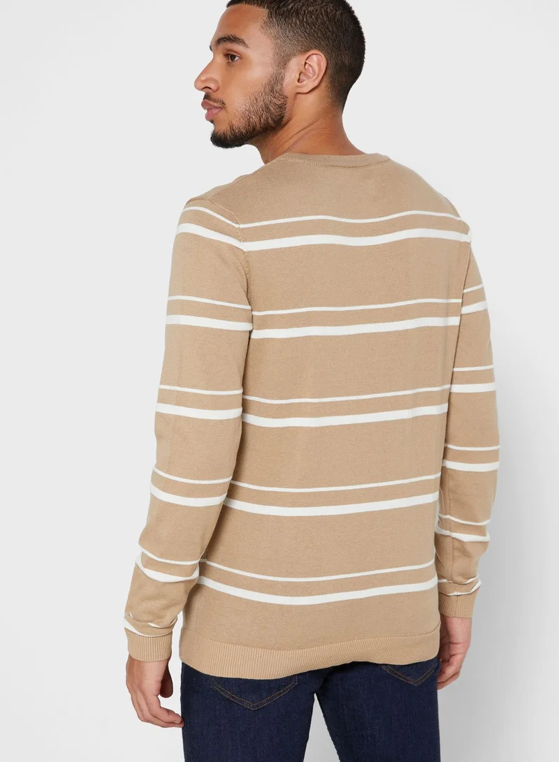 JACK & JONES Colombo Striped Knitted  Sweater