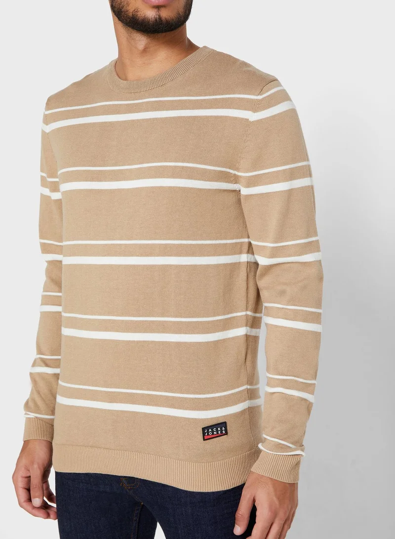 JACK & JONES Colombo Striped Knitted  Sweater