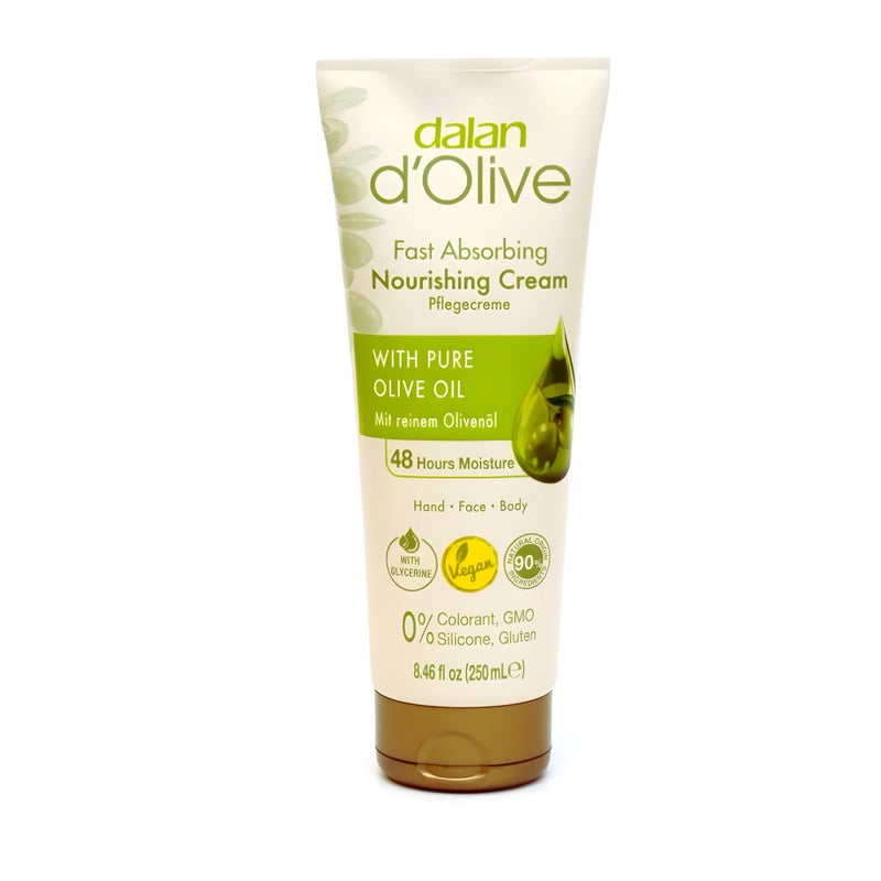 Dalan Hand and Body Cream, Pure Olive Oil, Dalan Dâ€™olive 250ml â€“ 8.45floz - Image 1