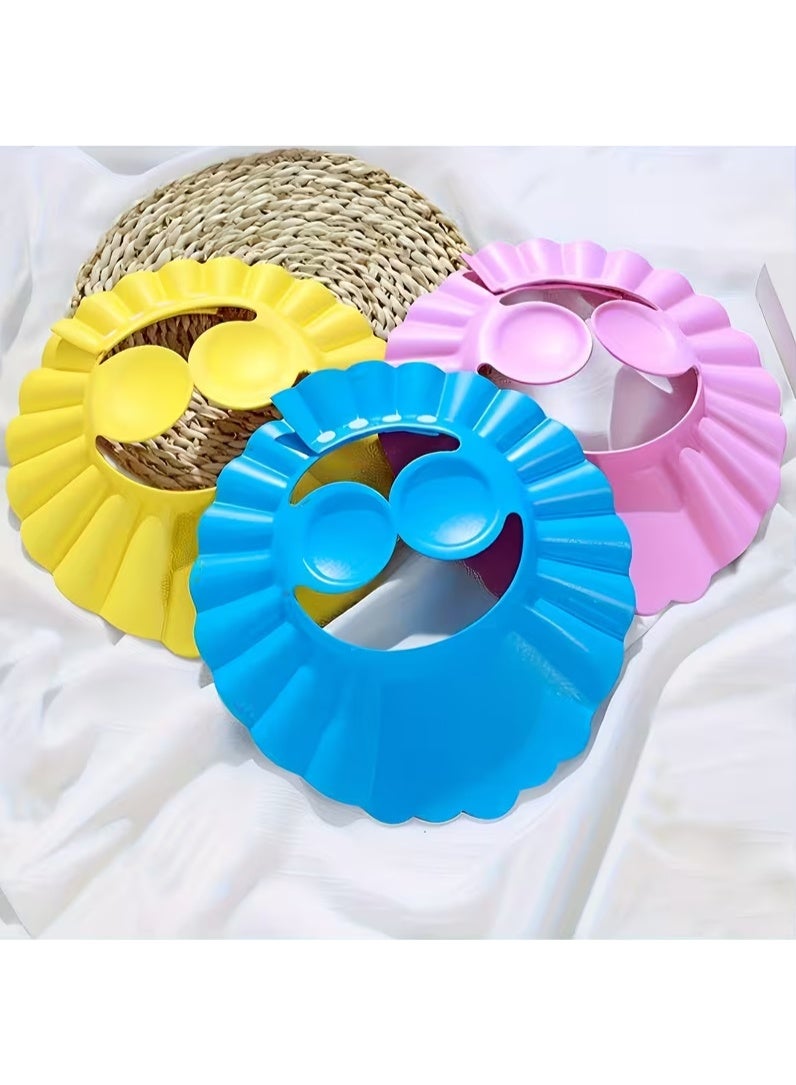 Baby Shower Cap, 3 Pack, Adjustable, Waterproof, Silicone, Unisex - Image 1