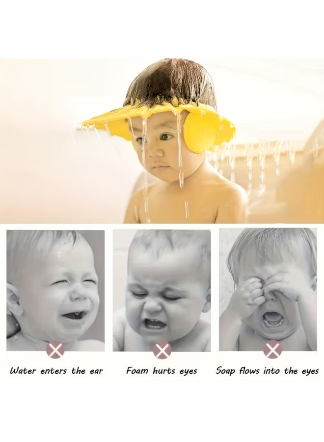 Baby Shower Cap, 3 Pack, Adjustable, Waterproof, Silicone, Unisex - Image 3