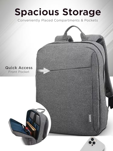 Lenovo Casual Laptop Backpack B210 - 15.6 inch - Padded Laptop/Tablet Compartment - Durable and Water-Repellent Fabric - Lightweight - Grey - Image 2