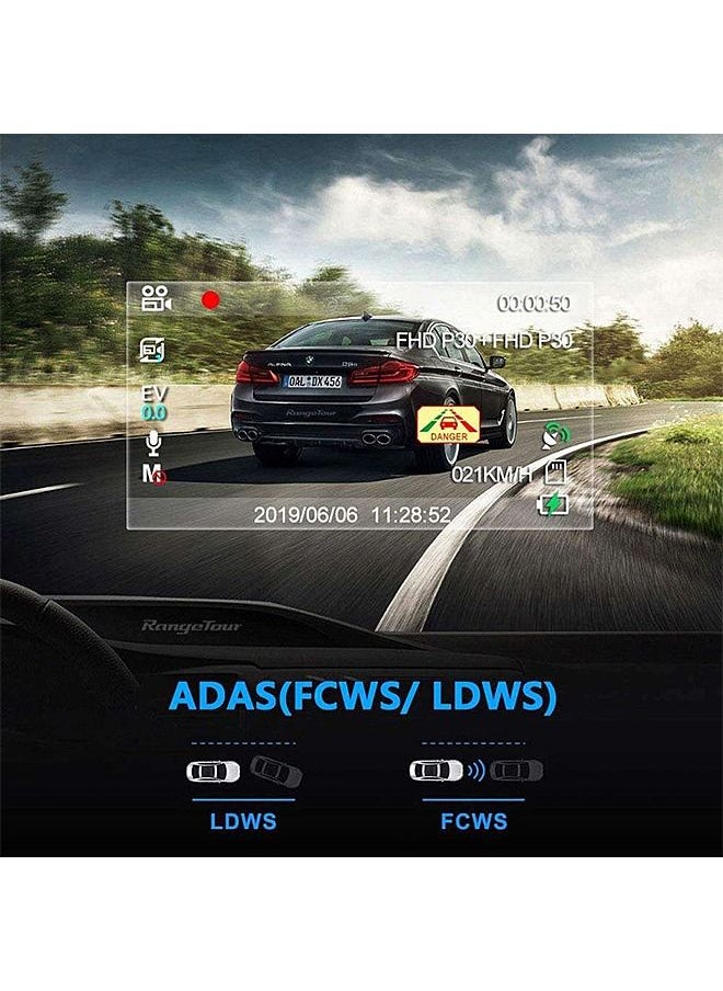 Mi VAZA - Dash Cam - Front and Rear Camera - 2160P or 1080P - Built in WiFi, ADAS - Car Camera with Night Vision and Parking Monitor - Image 1