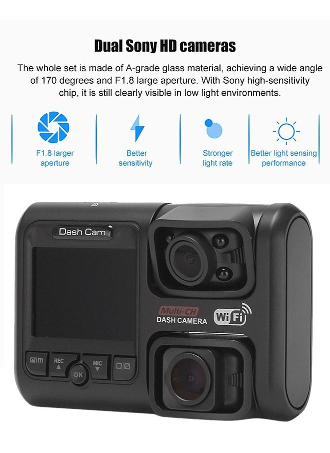 Mi VAZA - Dash Cam - Front and Rear Camera - 2160P or 1080P - Built in WiFi, ADAS - Car Camera with Night Vision and Parking Monitor - Image 1
