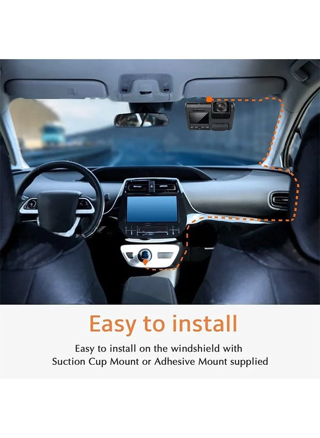Mi VAZA - Dash Cam - Front and Rear Camera - 2160P or 1080P - Built in WiFi, ADAS - Car Camera with Night Vision and Parking Monitor - Image 1