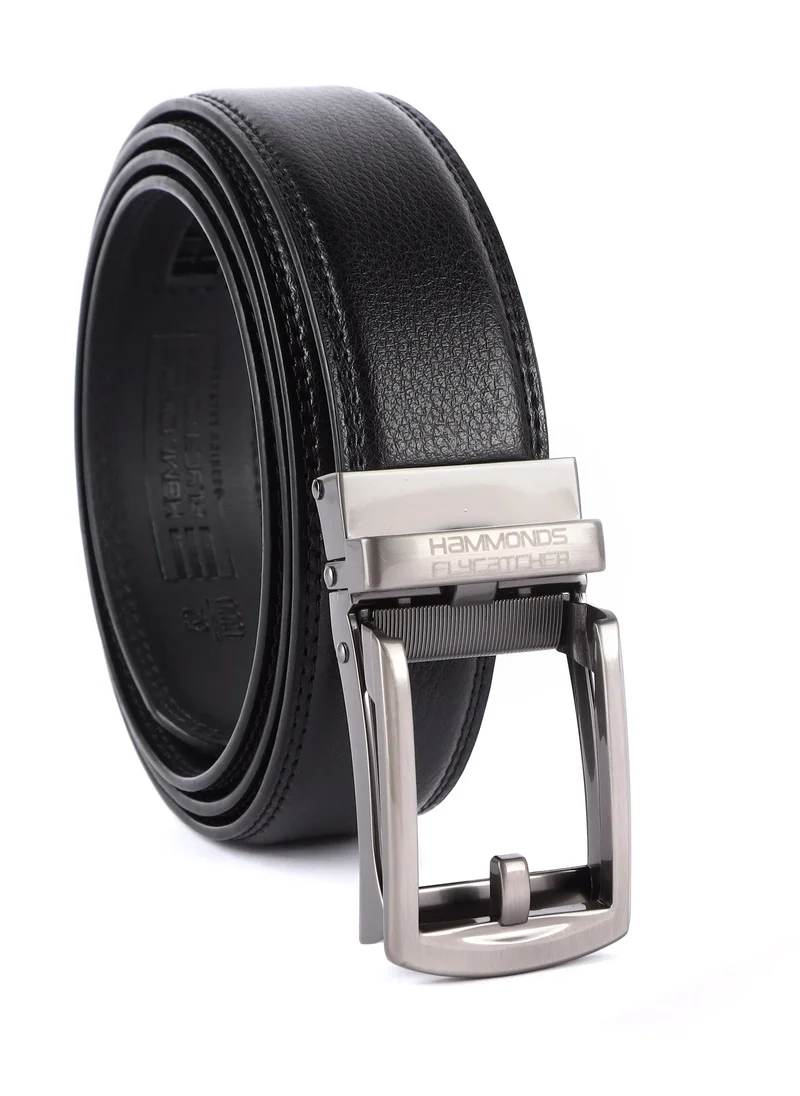HAMMONDS FLYCATCHER Leather Auto lock Men's Belts | Metal Buckle | Free Size, Black, Free Size | BL8012_GMG_BLK