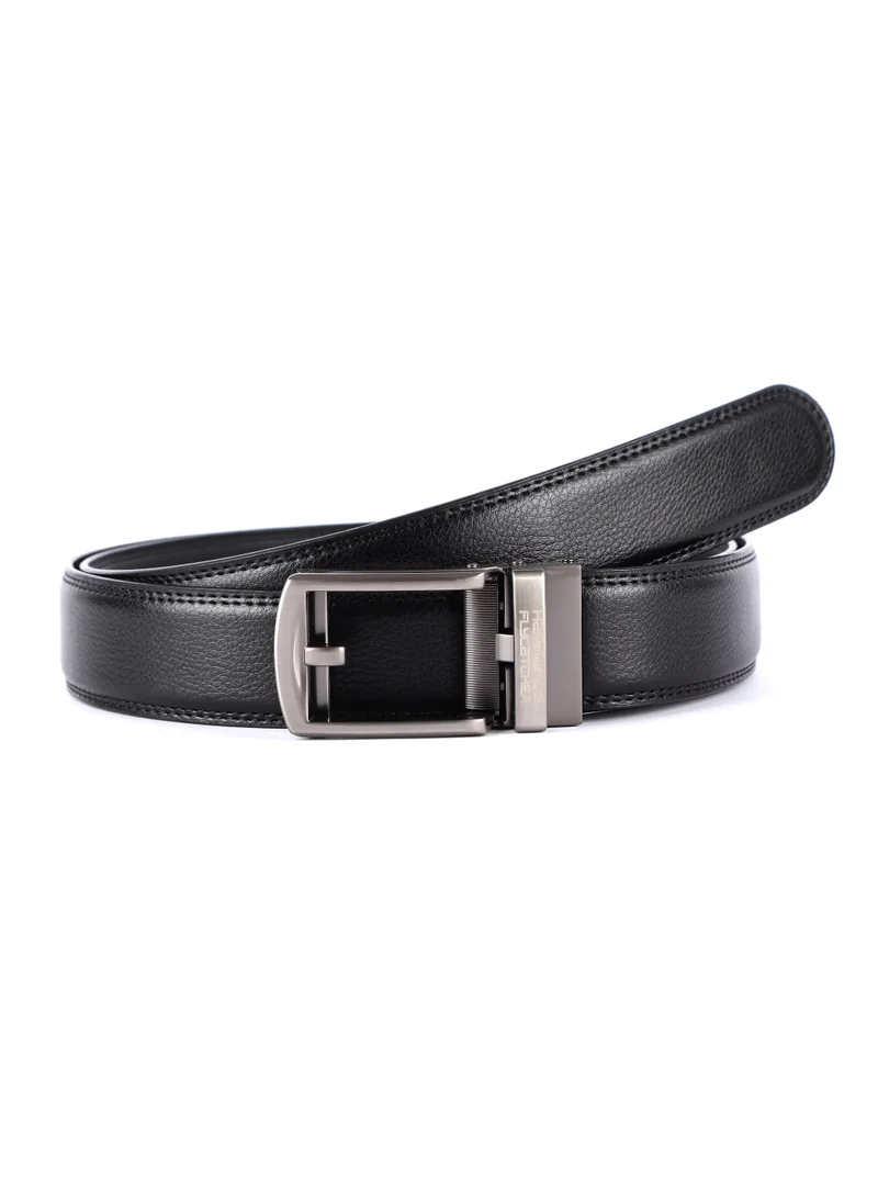 HAMMONDS FLYCATCHER Leather Auto lock Men's Belts | Metal Buckle | Free Size, Black, Free Size | BL8012_GMG_BLK
