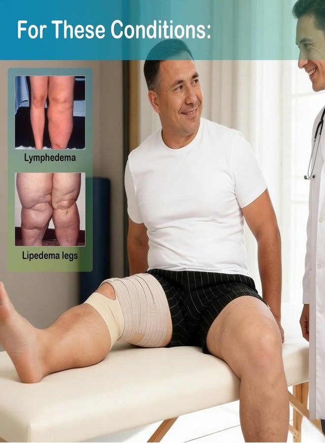 Femovaz® 1PC Thigh Compression Wrap + Compression Knee Kit | Relieves Swelling, Edema, Lipedema | Breathable | Anti-Slip | All-Day Comfort,XXL - Image 2