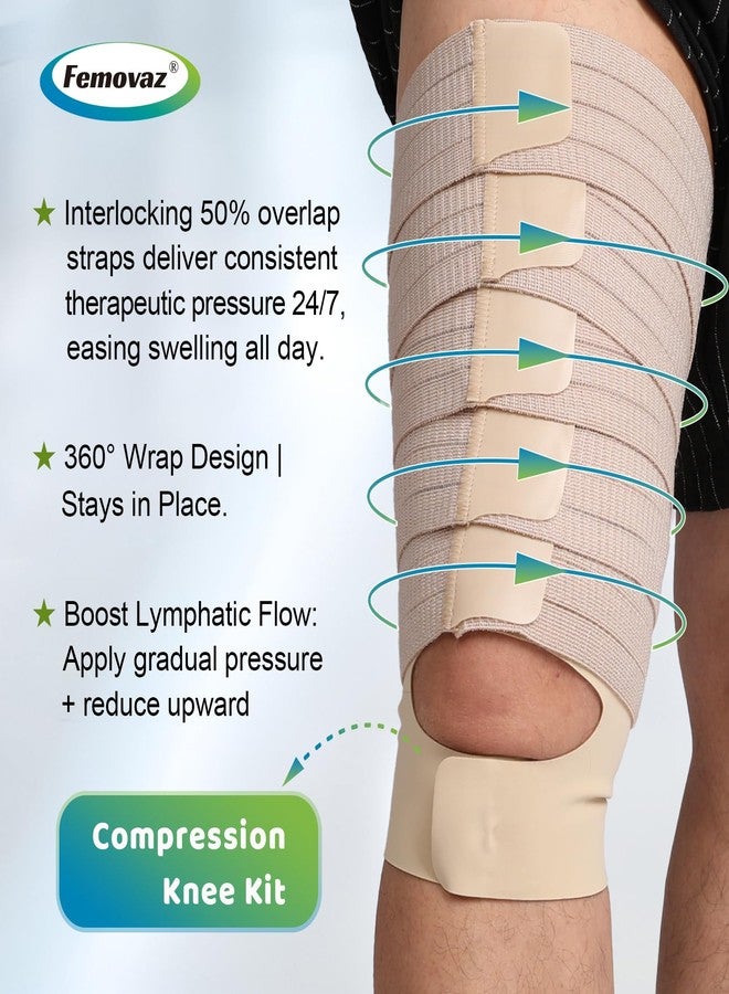 Femovaz® 1PC Thigh Compression Wrap + Compression Knee Kit | Relieves Swelling, Edema, Lipedema | Breathable | Anti-Slip | All-Day Comfort,XXL - Image 3