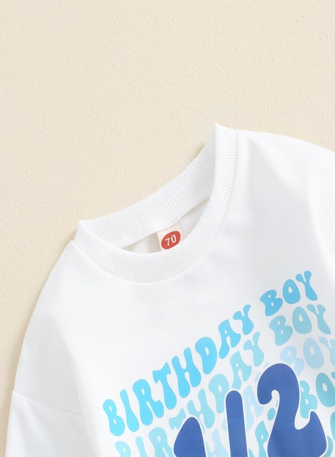 Lamuusaa Baby Girl Boy Half Birthday Outfit 1/2 Birthday Girl/Boy Romper Sweatshirt Oversized Shirts Fall Clothes - Image 2