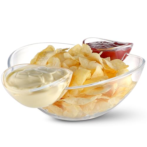 MOLIGOU Chip and Dip Bowl Set, Chip Serving Bowl for Parties, Chips and Dip Serving Dish - Image 2