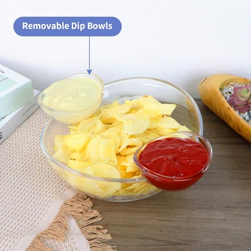 MOLIGOU Chip and Dip Bowl Set, Chip Serving Bowl for Parties, Chips and Dip Serving Dish - Image 4