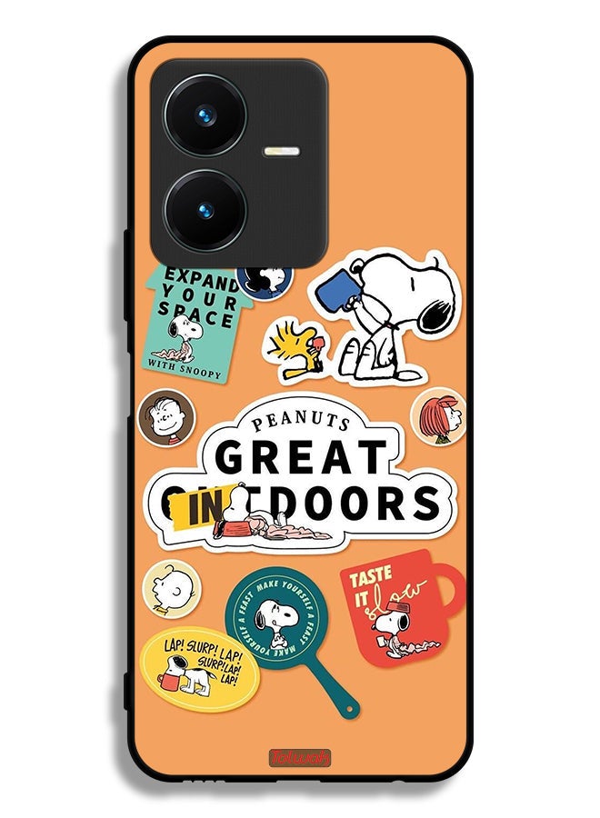 Tolwak Vivo Y22 Protective Case Cover Peanuts Stickers - Image 1