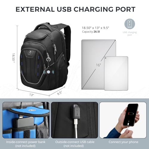 Swissdigital Design TSA Business Laptop Backpack For Men with Apple Find My,Travel Backpack With USB Charging Port,RFID Pockets Presents For Men Fits 15.6 Inch Computer | J16BT9508F-1 - Image 4