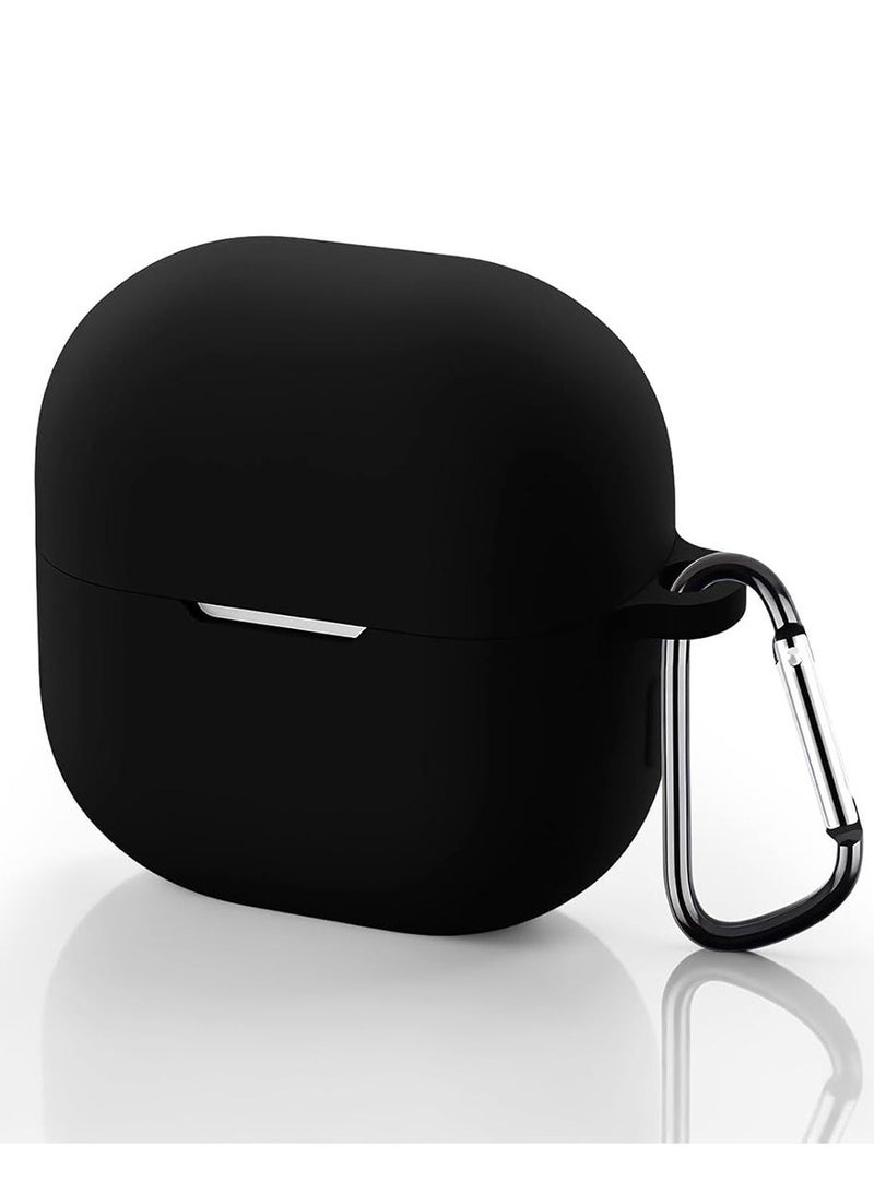 CoomBe Silicone Headphone Case for Huawei FreeClip 2 with Carabiner, Anti-scratch, Dust-proof and Shockproof Earphone Cover with Hooks Black - Image 1