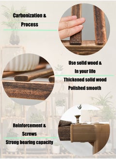 WinHolder Plant Flower Stand Indoor Plant Shelf Outdoor Wood Flower Rack for Multiple Plants 3 Tiers Ladder Flower Holder for Living Room Patio Home Decor for Gardening  - Image 3