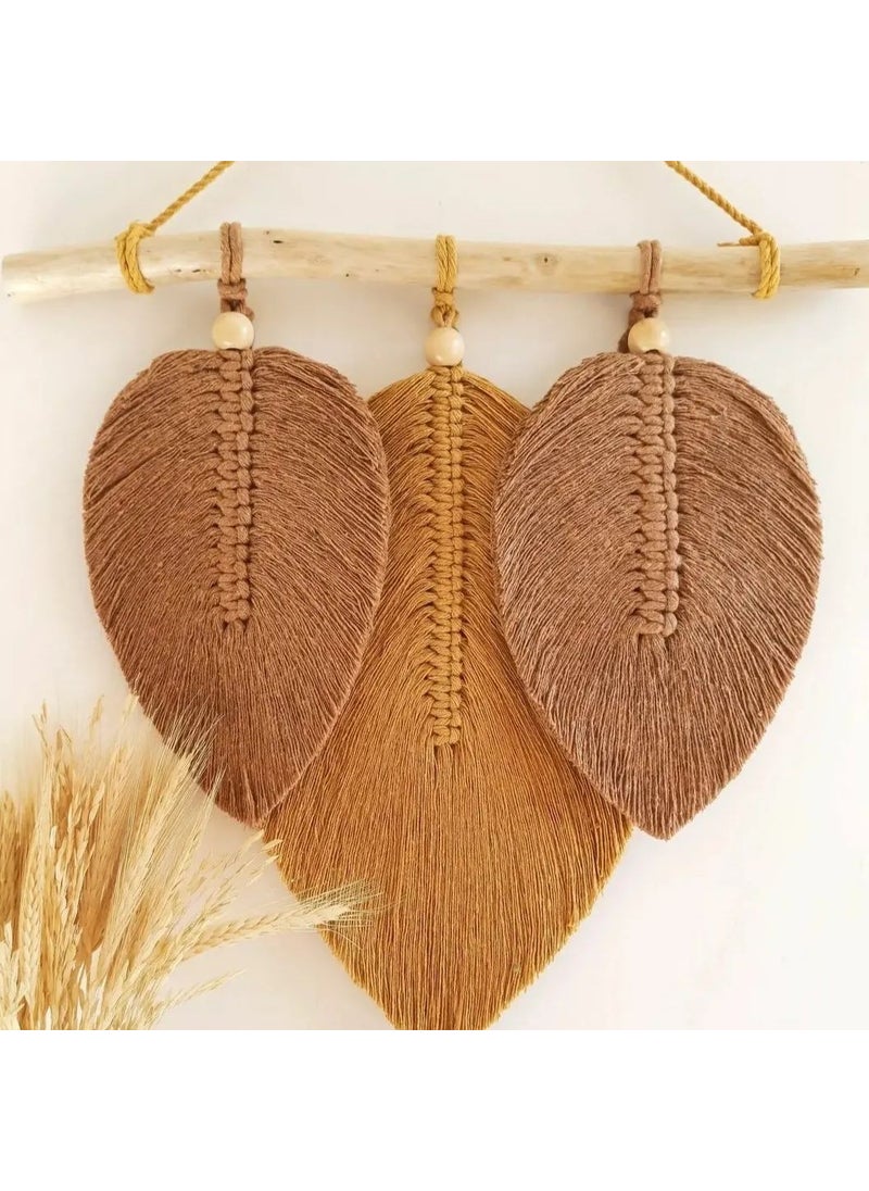 Ninastore Macrame Decorative Wall Ornament Leaf Model Stylish Design 