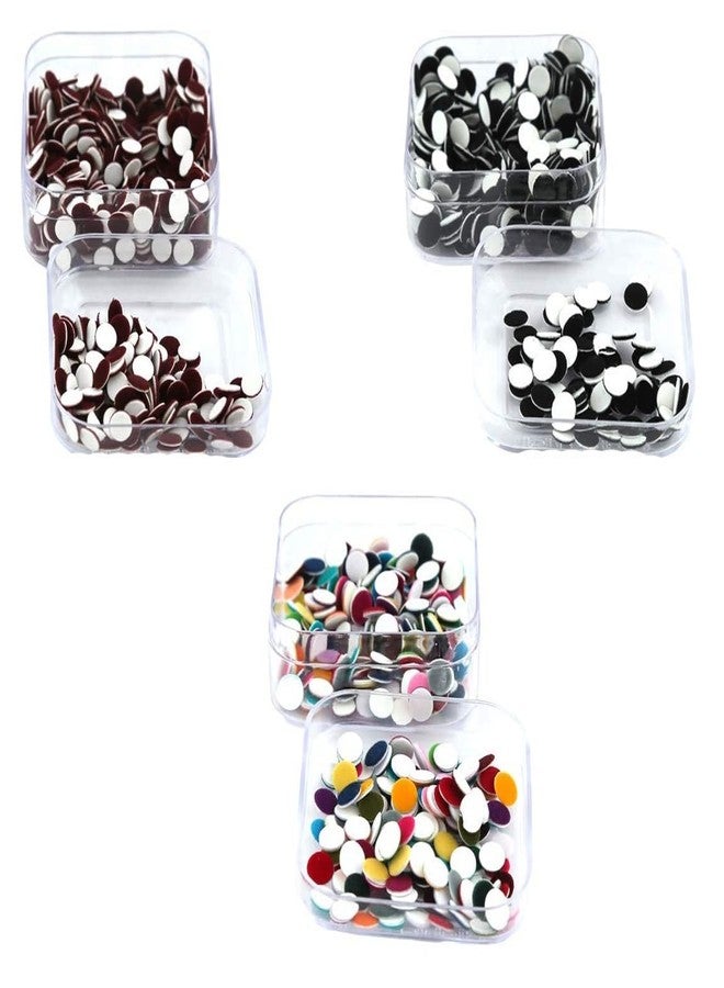 SSKR Multicolor, Black and Maroon Forehead Bindi for Women - Pack of 2 Boxes Each (Bindi Size: 2.5 mm) | Total 6 Boxes - Image 1