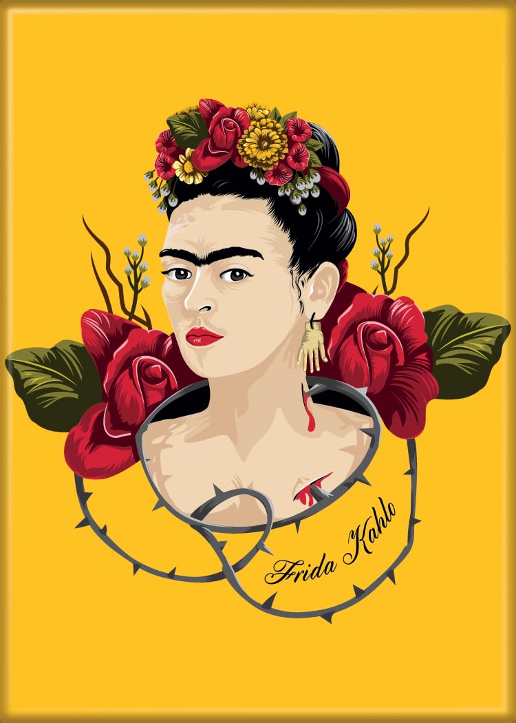 AtaBoy Frida Kahlo Self Portrait with Thorns 25 X 35 Magnets for Refrigerators and Lockers