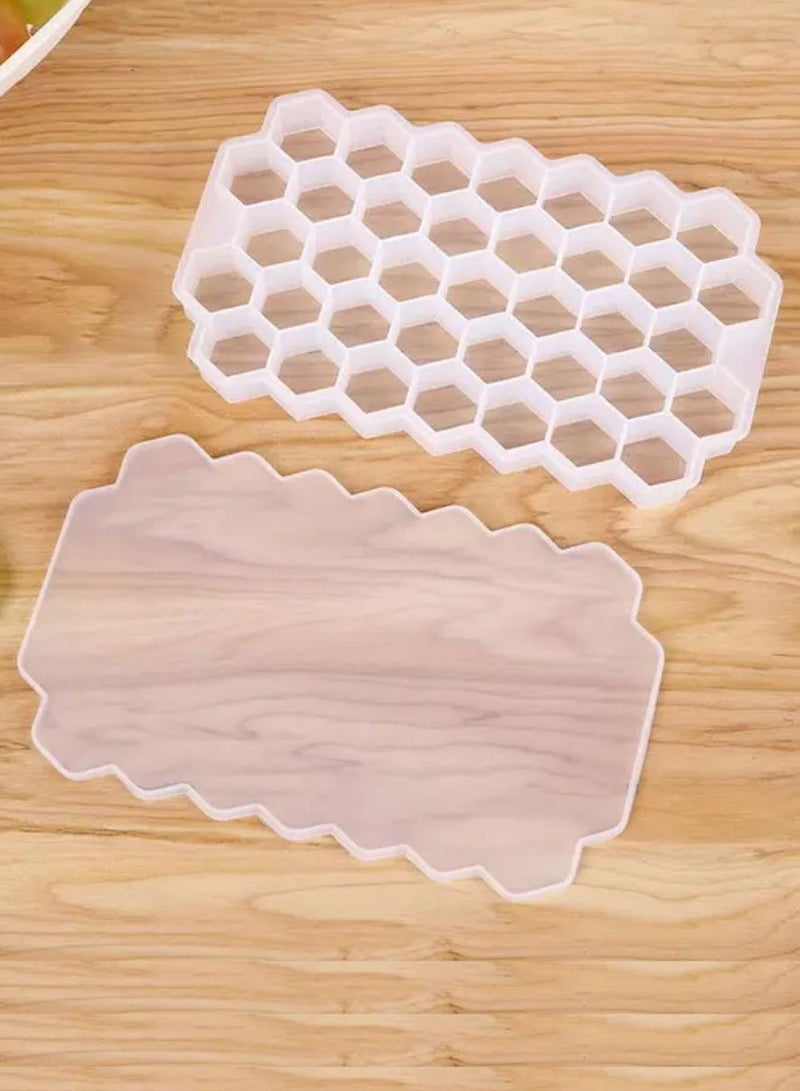 صينية مكعبات ثلج، قالب ثلج من السيليكون المرن بتصميم قرص عسل بـ37 فتحة (أبيض) - Image 2