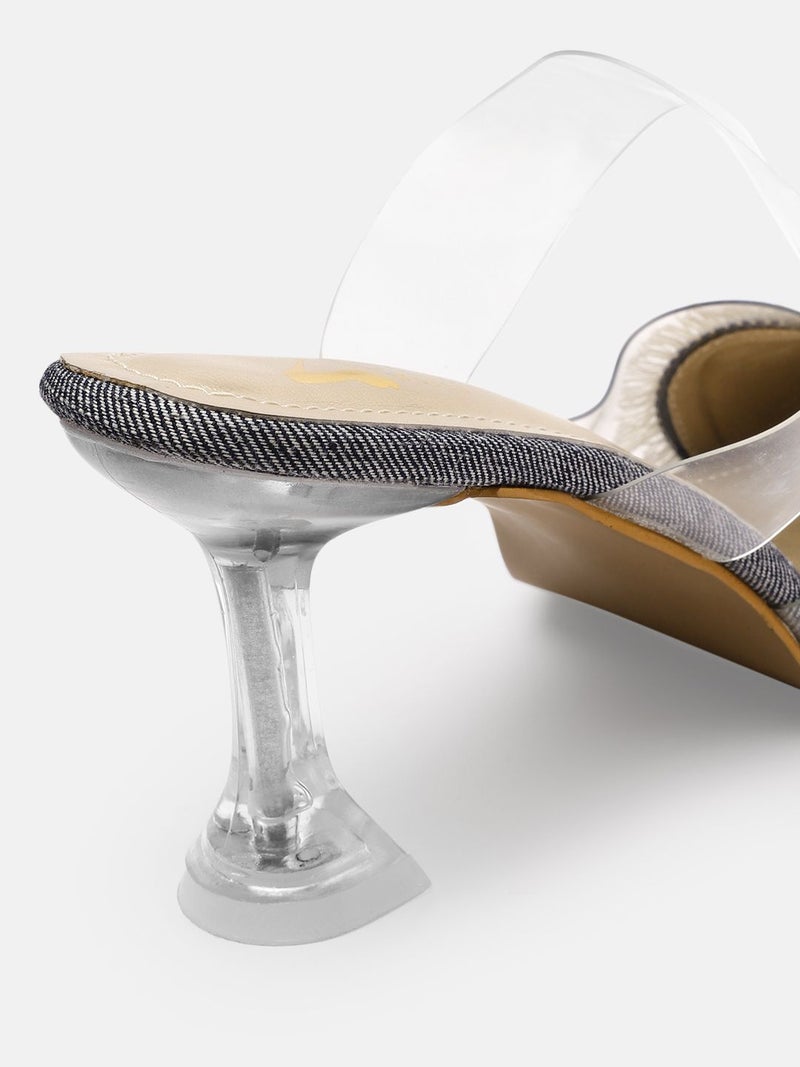 ZORIWORLD Amor Denim Heart Heels for Women - High Heels, 3 Inch Block Heel - Image 5