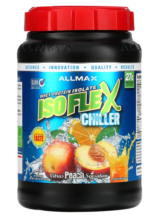Allmax ISOFLEX® Chiller Whey Protein Isolate Citrus Peach Sensation 2 lbs (907 g) - Image 1